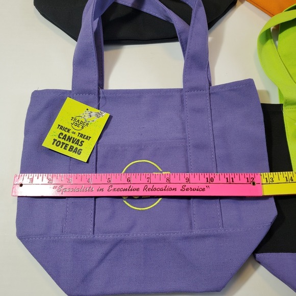 NEW TRADER JOE'S HALLOWEEN MINI CANVAS TOTE BAG - SET Of 4 - SHIPS FAST - Picture 6 of 7